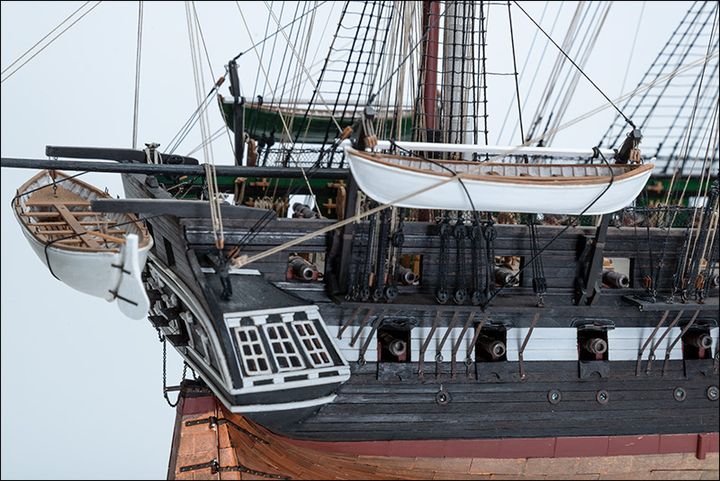 Quarter gallery and ship's boats