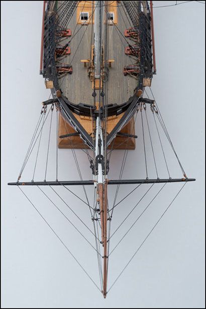 The bow and bowsprit seen from above