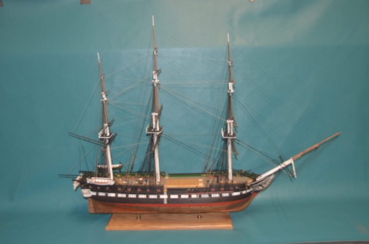 The full side profile of the model
